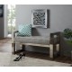 Gray Fabric Stainless Steel Bench