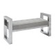 Gray Fabric Stainless Steel Bench