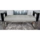 Gray Fabric Stainless Steel Bench