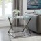 Glass Top Stainless Steel End Table with X base