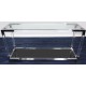 Steel Console Table with Glass Top and Mirror Base