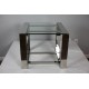 Stainless Steel End Table with glass top