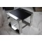 Stainless Steel End Table with Black Ash Wood Top