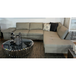 Vegan Leather Sofa Sectional Gray