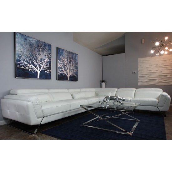 White Leather Sofa Sectional