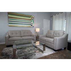 Beige sofa & love seat set