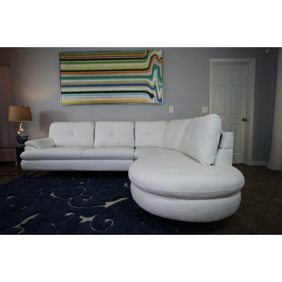 White Withstandwear Sofa Sectional and Chaise