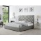 Gray Leather With Steel Trim Queen Bed