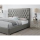 Gray Leather With Steel Trim King Bed