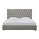 Gray Leather With Steel Trim King Bed