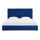 Plush Blue With Steel Trim Queen Bed