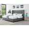 Tufted Nailhead Queen Bed with Gray Fabric