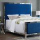 Stainless Steel King Bed Plush Blue