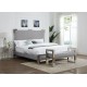 Stainless Steel and Acrylic King Bed with Gray Fabric