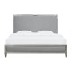 Stainless Steel and Acrylic King Bed with Gray Fabric