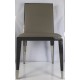 Gray Leather Stainless Steel Dining Chair