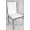 White Leather Stainless Steel Dining Chair