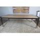 OAK Ash Wood Top Dining table with Stainless Steel Legs