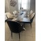 BLACK Ash Wood Top Dining Table with Steel XX Base